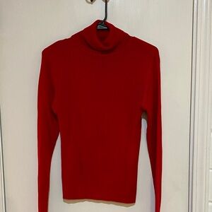 Vibrant Red Turtleneck Sweater for Women